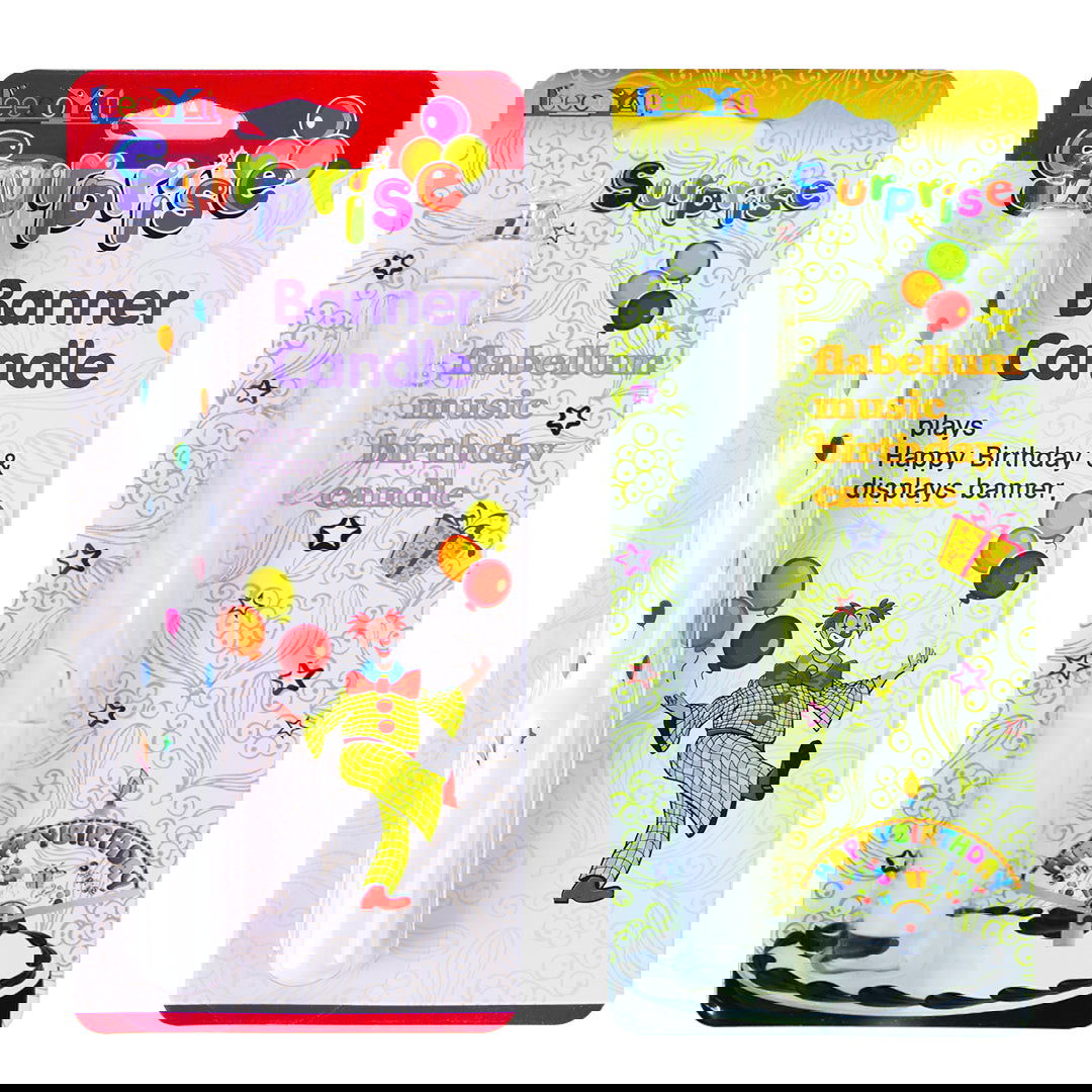 Fan Surprise Banner Candle – Fun Birthday Cake Decoration with Spinning Banner for Kids’ Parties - ardor