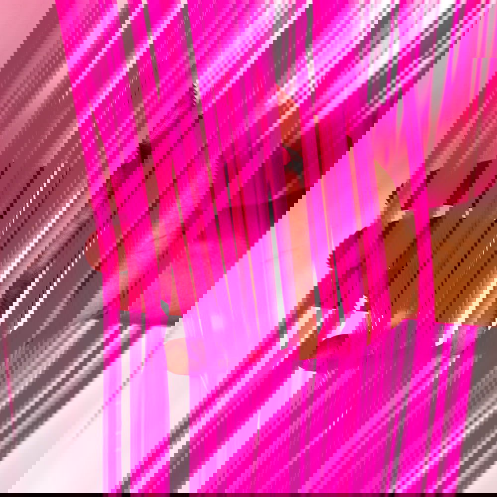 Fluorescent Pink Foil Curtains - ardor