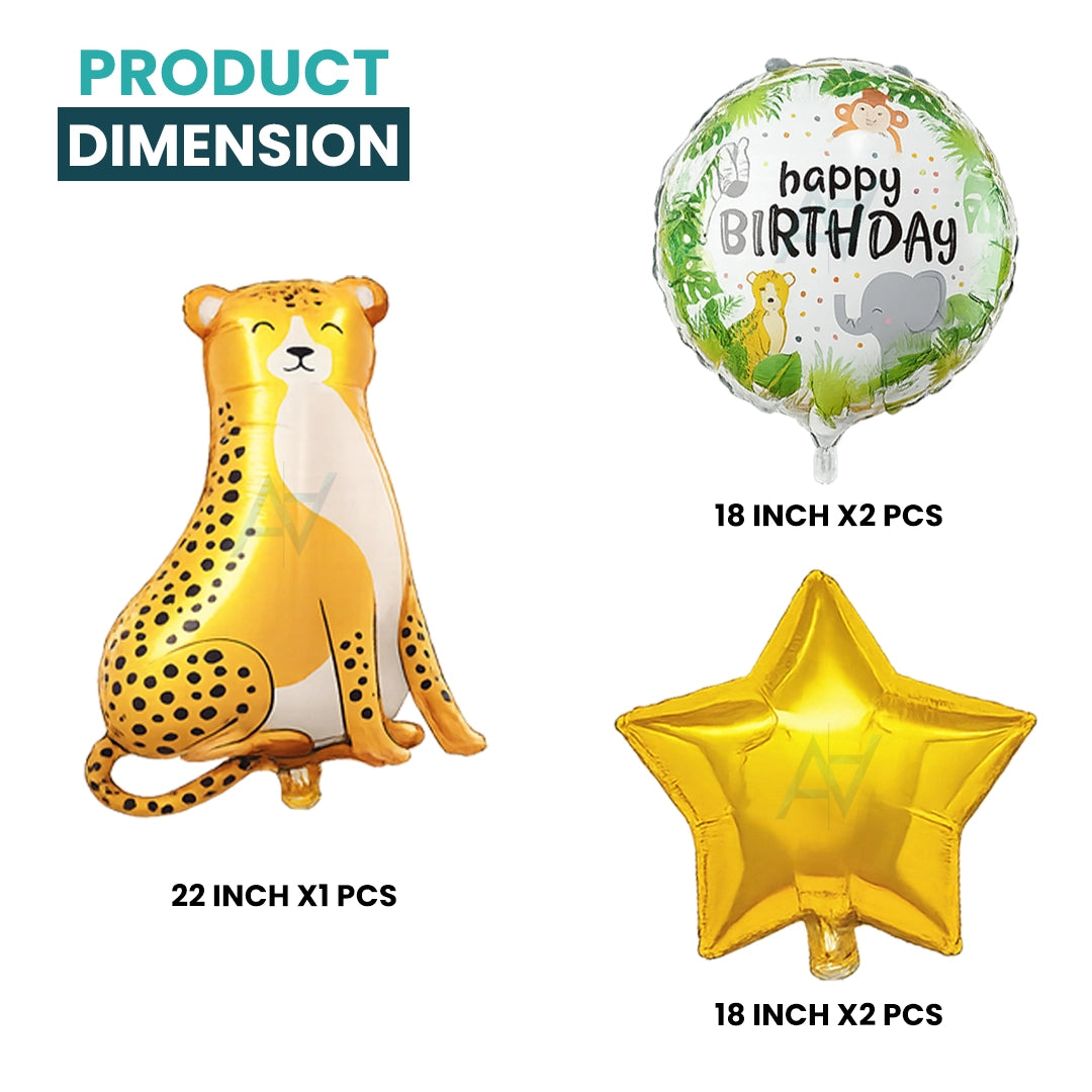 Leopard Helium Foil Balloon Set | Jungle Safari Birthday Party Decorations
