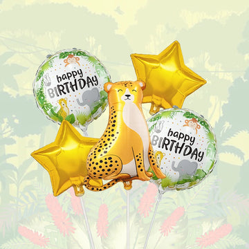 Leopard Helium Foil Balloon Set | Jungle Safari Birthday Party Decorations