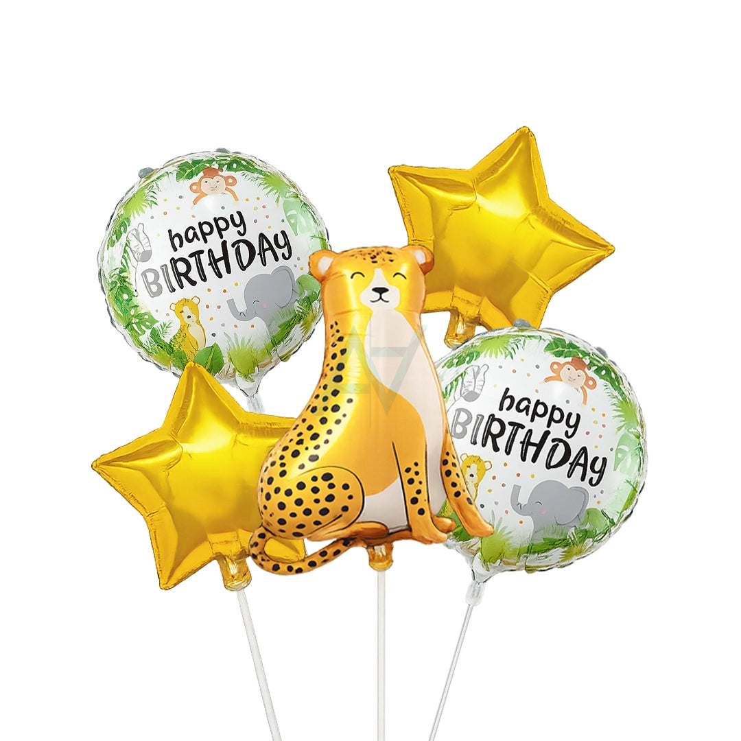 Leopard Helium Foil Balloon Set | Jungle Safari Birthday Party Decorations