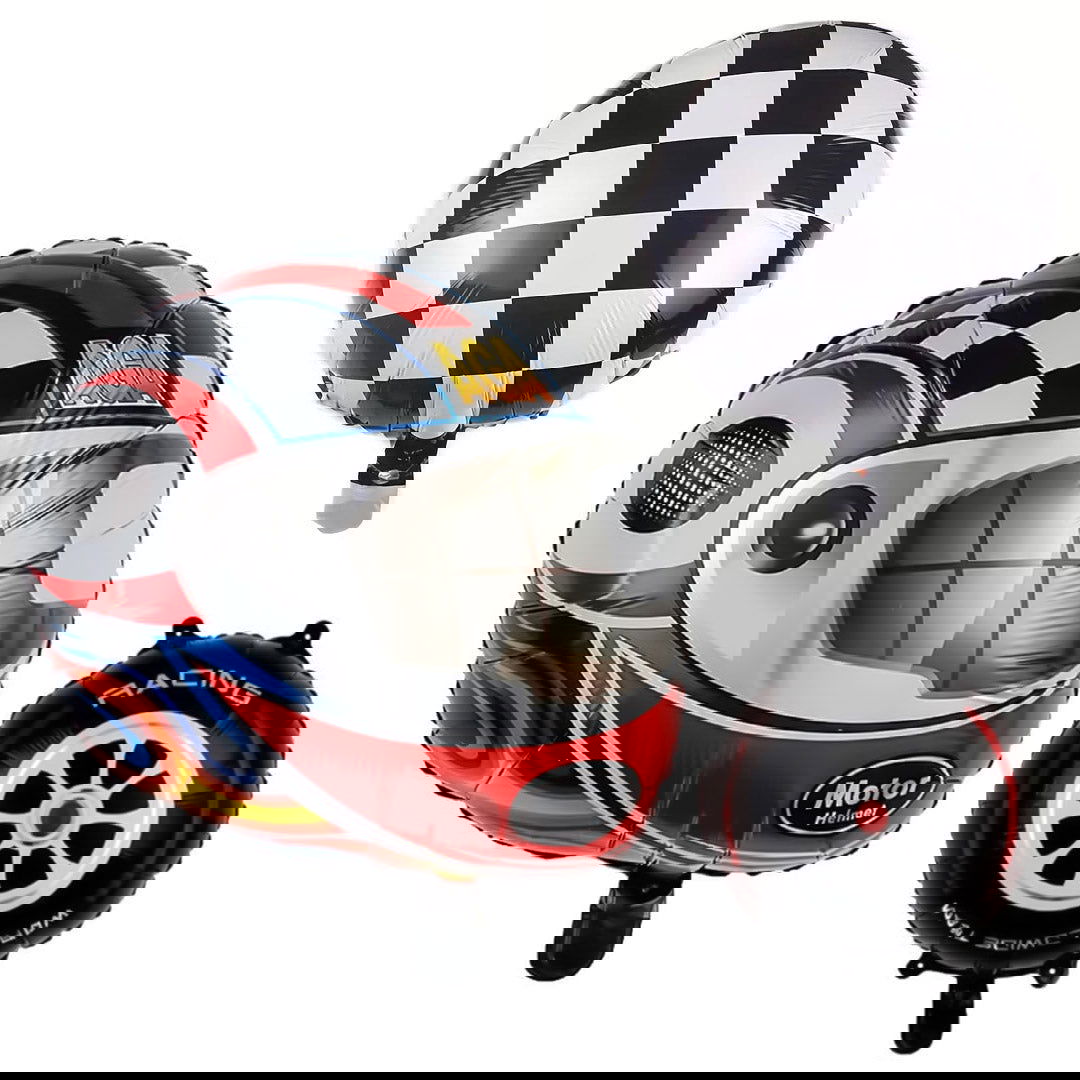 Helmet Tire Foil Balloons 5 Pcs Set