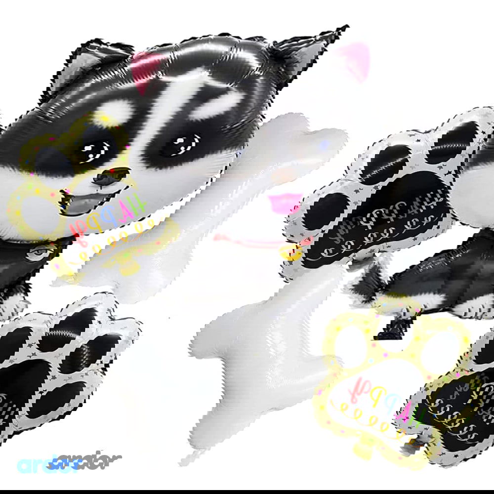 Husky Dog Foil Balloon 5 Pcs Set