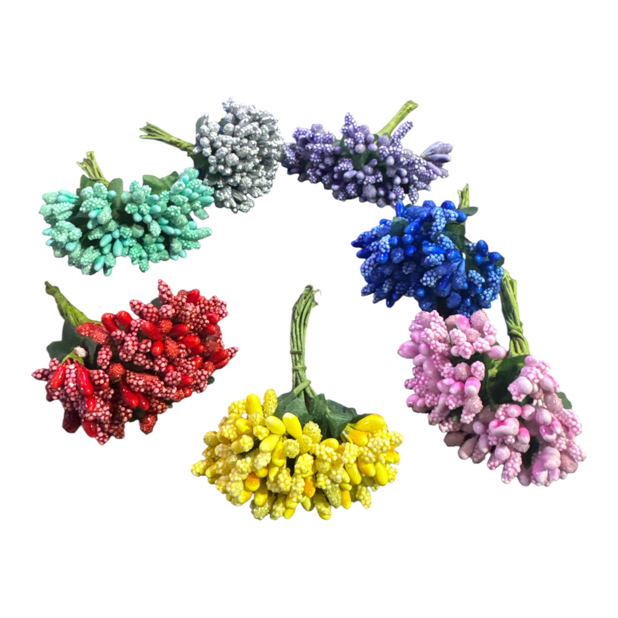 144pcs Mini Stamen Flower Artificial Flowers Craft Fake Flowers For Wedding Bouquet Party Artificial Roses