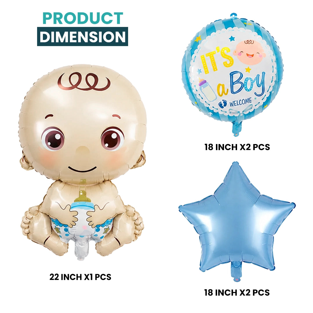 It’s A Boy Foil Balloon Set | Baby Shower & Welcome Baby Boy Decorations