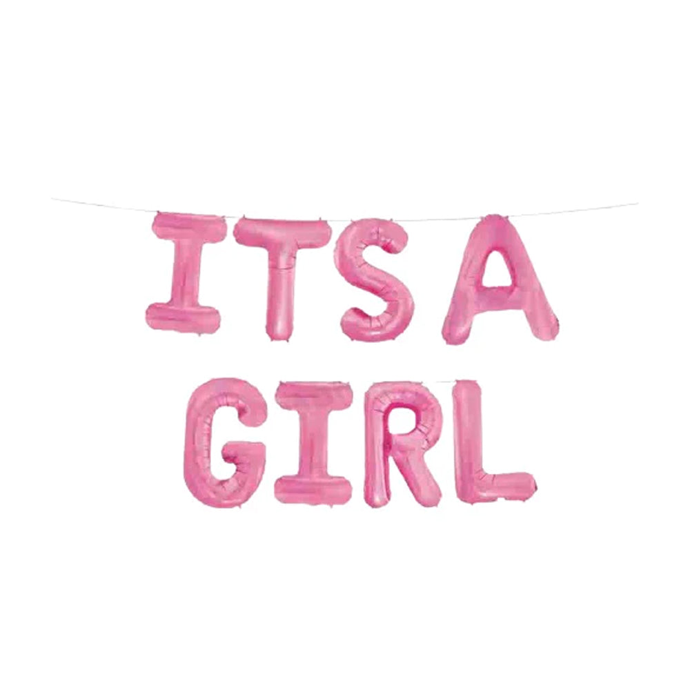 Its a Girl Letter Foil Balloons Set - ardor