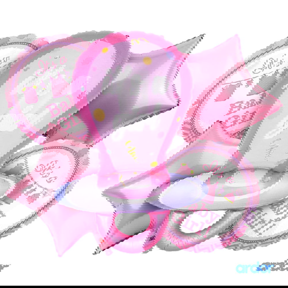 Its a Girl Pacifier 5 Pcs Foil Balloons Set - ardor