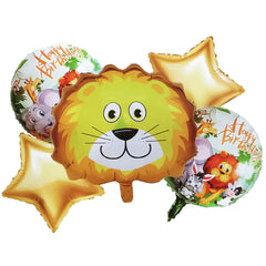 Loin Foil Balloons 5 Pcs Set