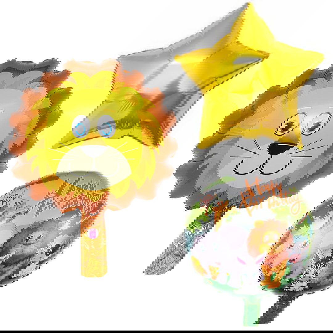 Loin Foil Balloons 5 Pcs Set