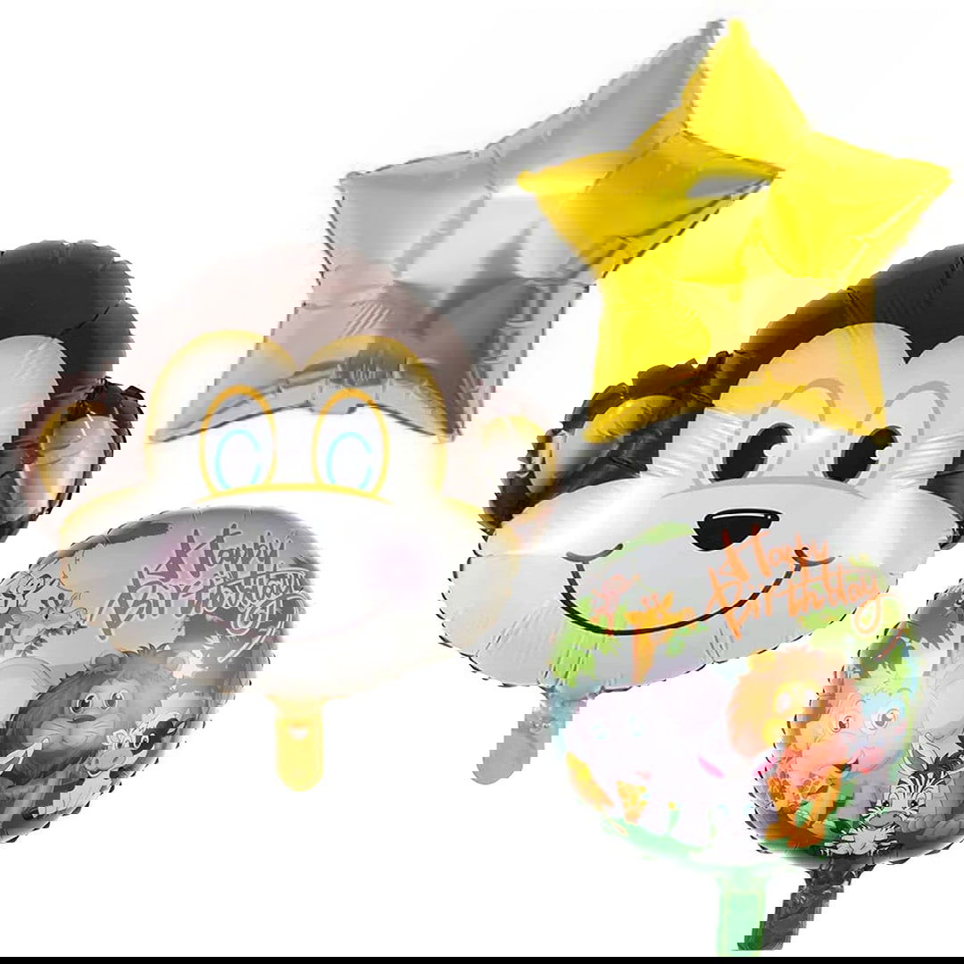 Monkey Foil Balloons 5 Pcs Set