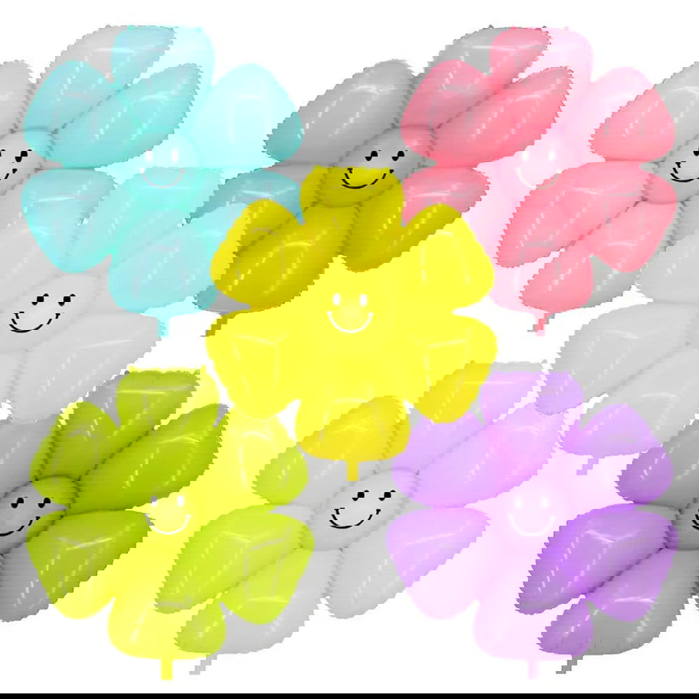 Multi Flower 5 Pcs Foil Balloons