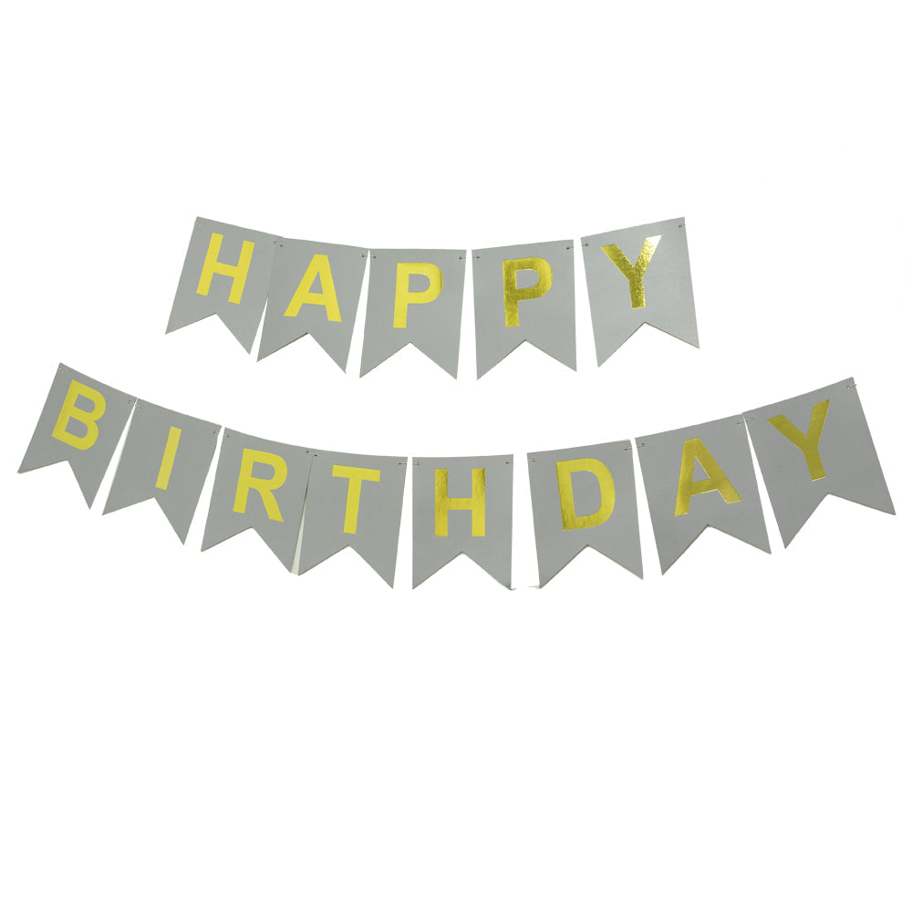 Plain Happy Birthday Bunting Banners - ardor