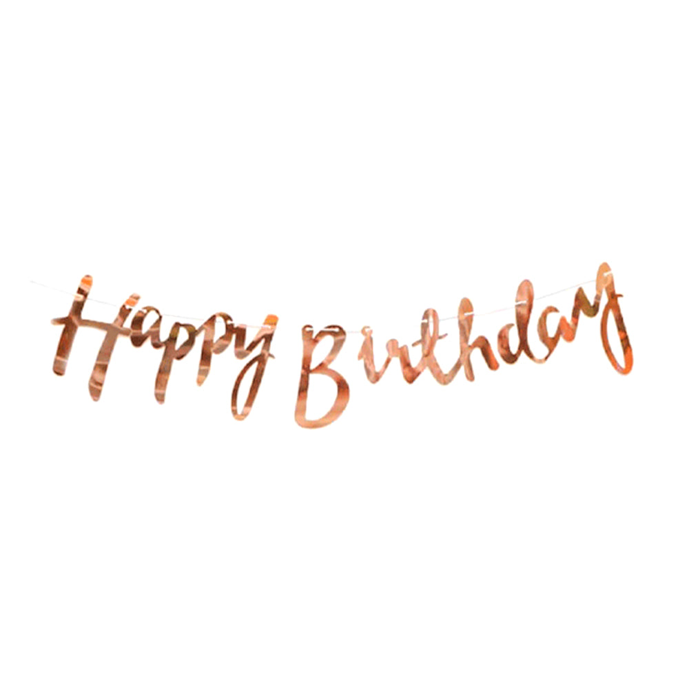 Rose Gold Happy Birthday Bunting - ardor