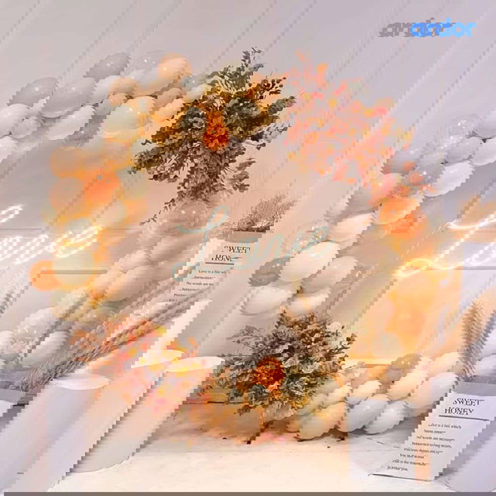 Round Golden Metal Balloon Arch Backdrop - ardor