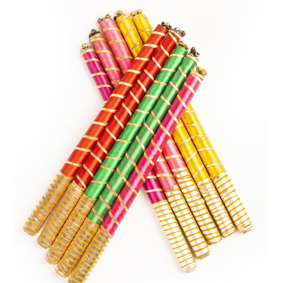 Satin Dandiya Sticks Pack of 12 - ardor