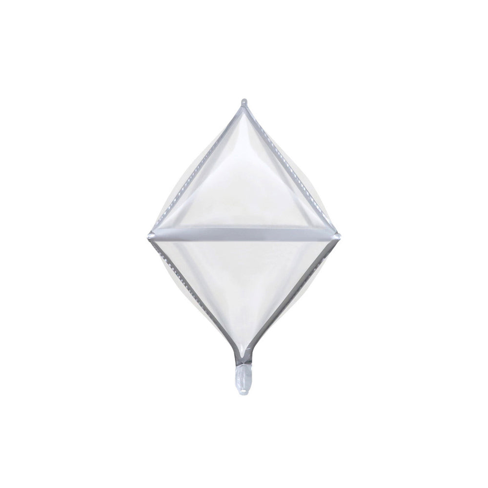 Silver 4D Rhombus Transparent Foil Balloon - ardor