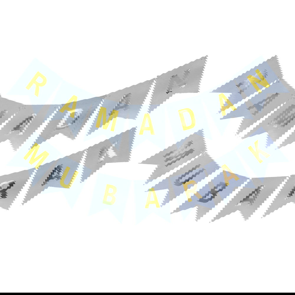 Silver Ramadan Mubarak Buntings - ardor