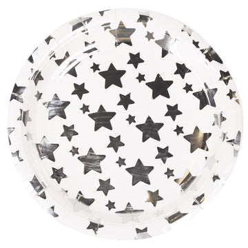 Silver Star Polka Dot Paper Plates - ardor
