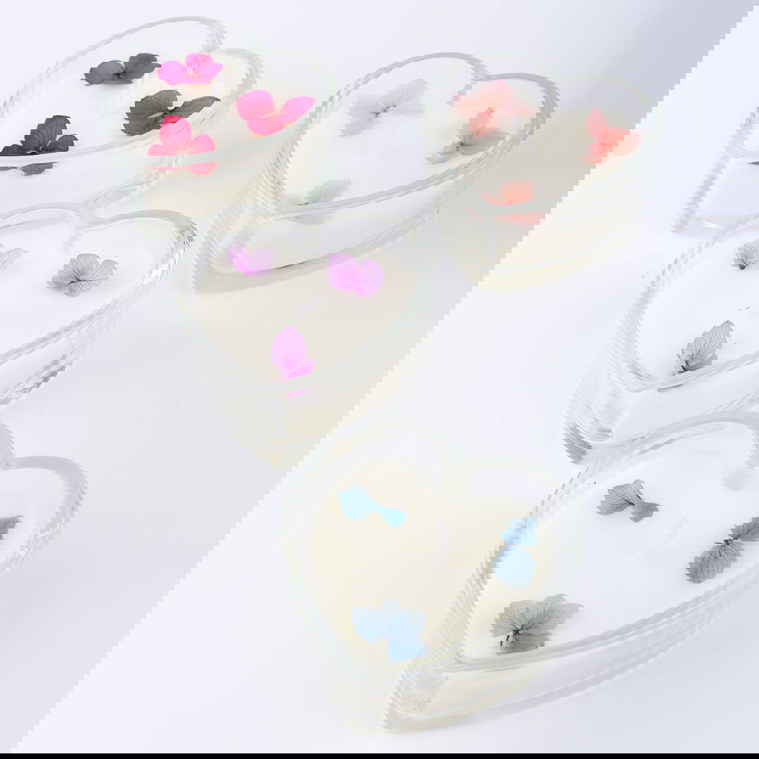 Square & Heart Shaped Glass Scented Candle | Pack of 4 | For Room Decoration - ardor