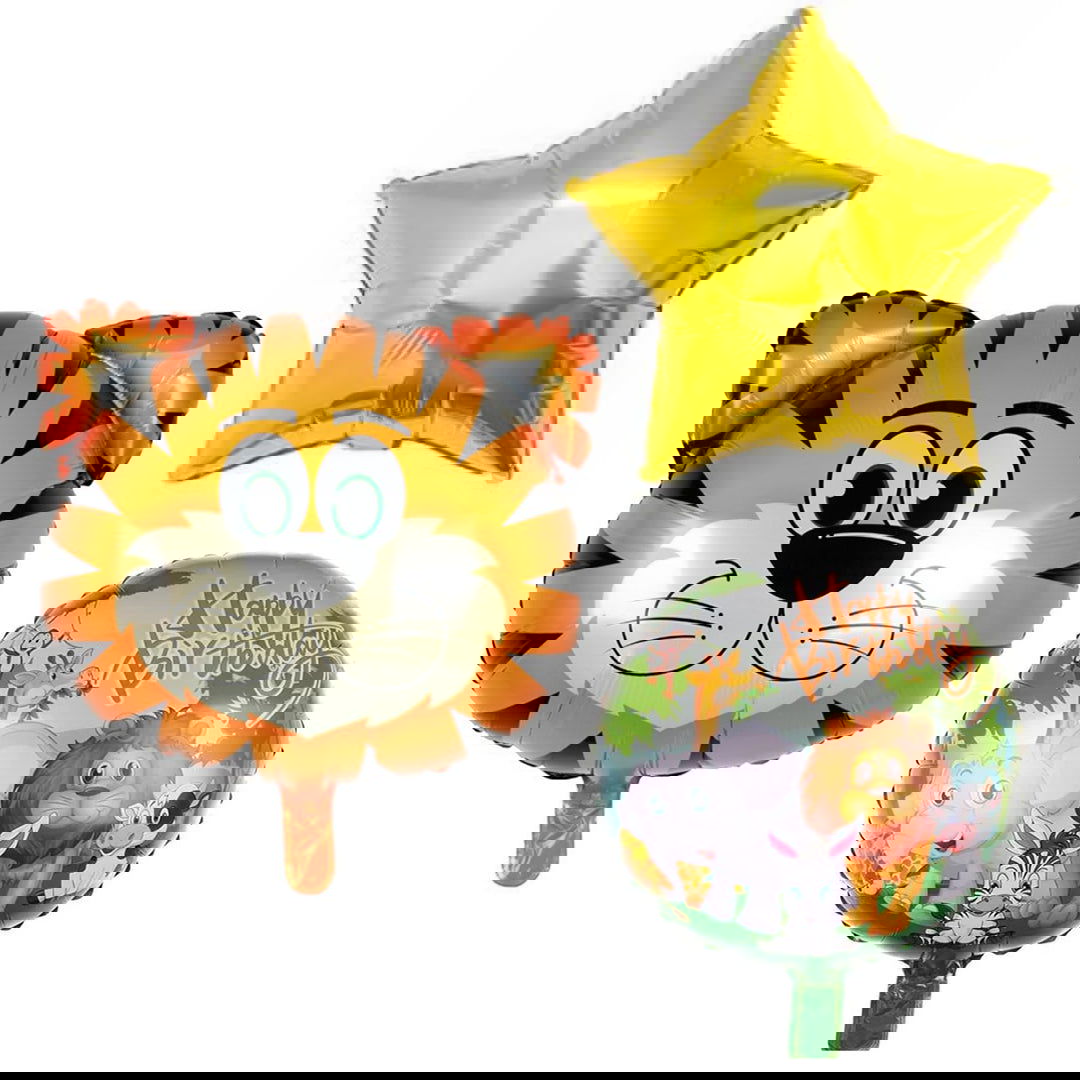 Tiger  Foil Balloons 5 Pcs Set