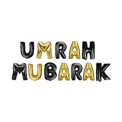 Umrah Mubarak Foil Balloon Golden and Black Color - ardor