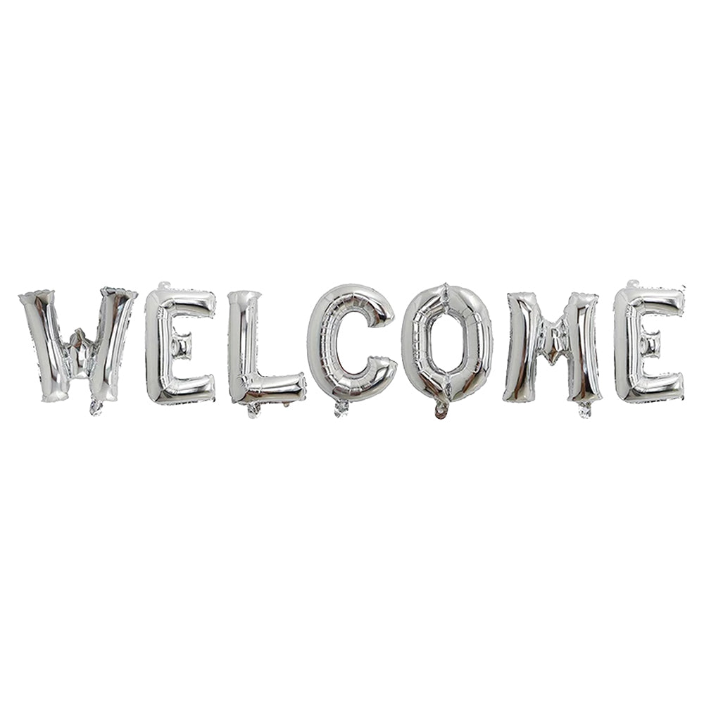 Welcome Foil Balloon Silver Color - ardor