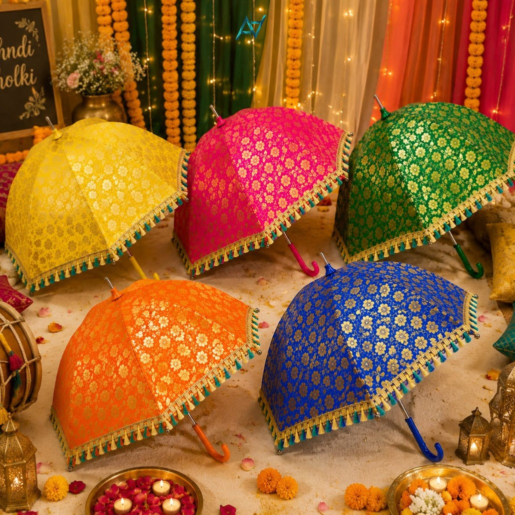 Jamawar Wedding Umbrella – Decorative Mehndi & Baraat Umbrella | Pakistani Event Decor