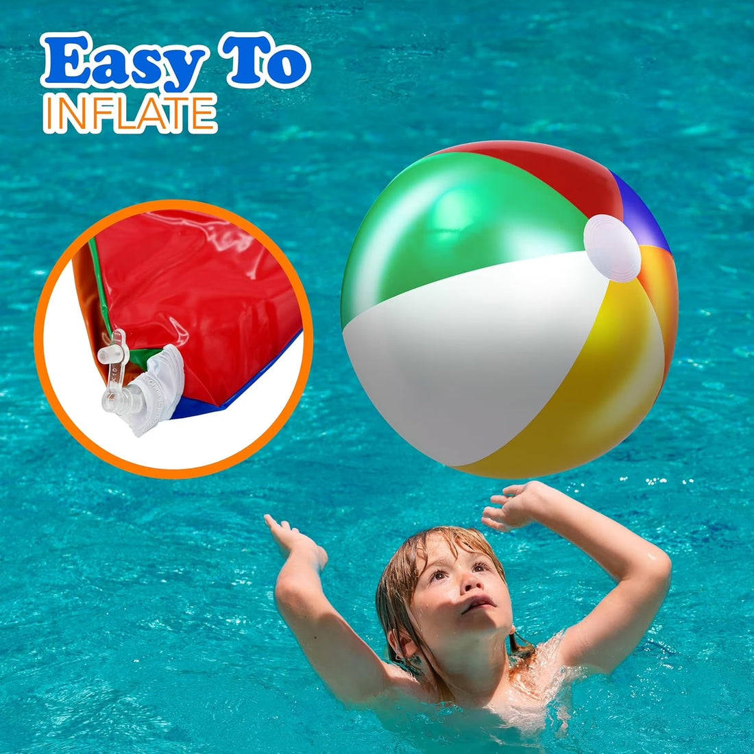 Inflatable Beach Balls, Rainbow Pool & Beach Toys for Family Fun