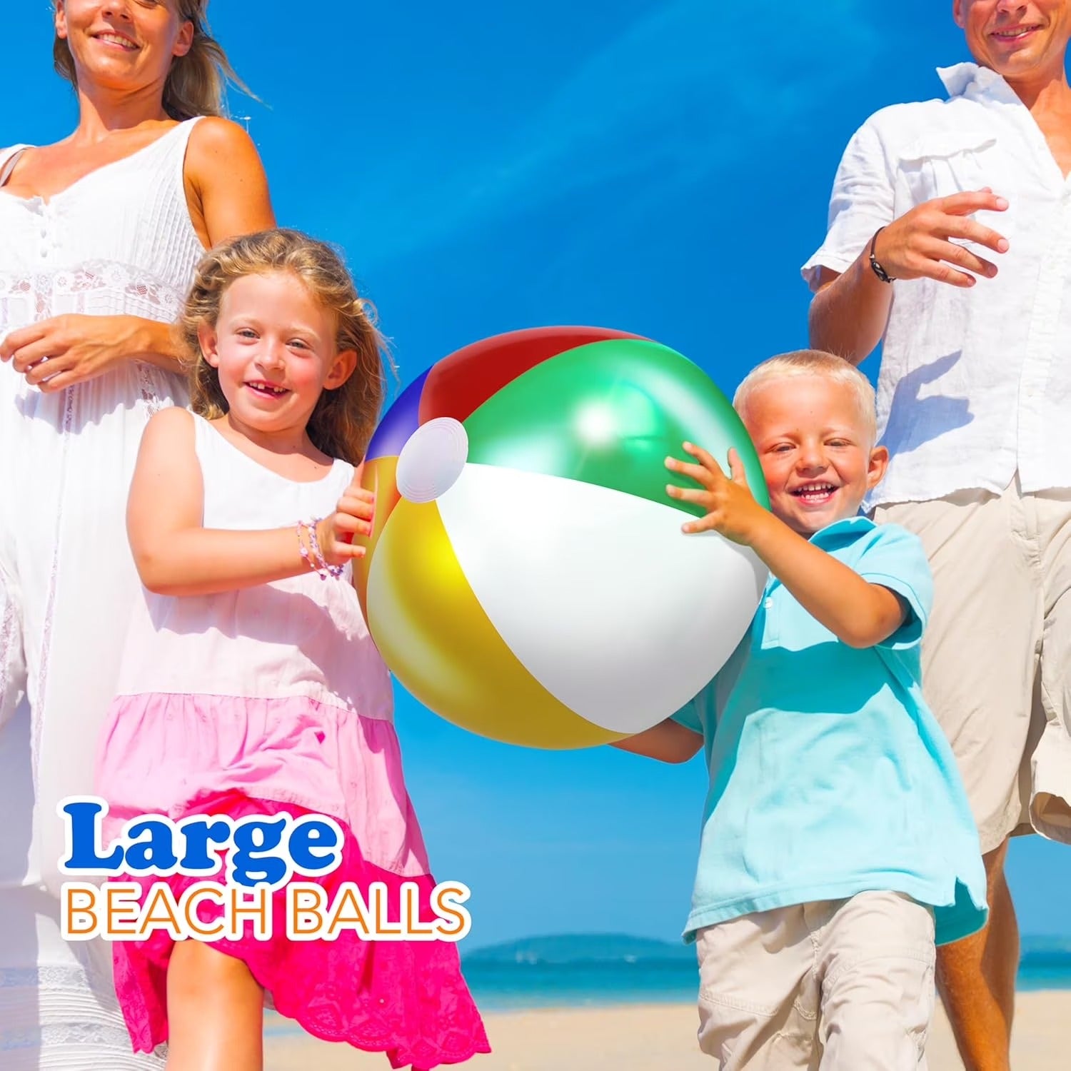 Inflatable Beach Balls, Rainbow Pool & Beach Toys for Family Fun