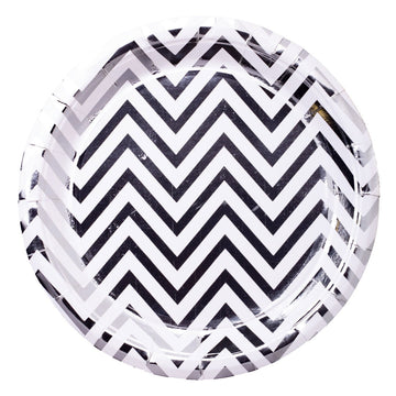 Zig Zag Silver Paper Plates - ardor