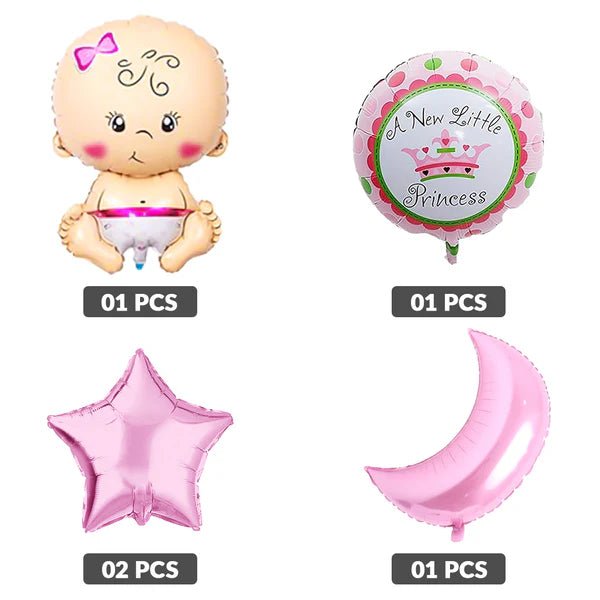 A New Little Princess – 5 Pcs Foil Balloon Set (It’s a Girl) - aliakbardecoration