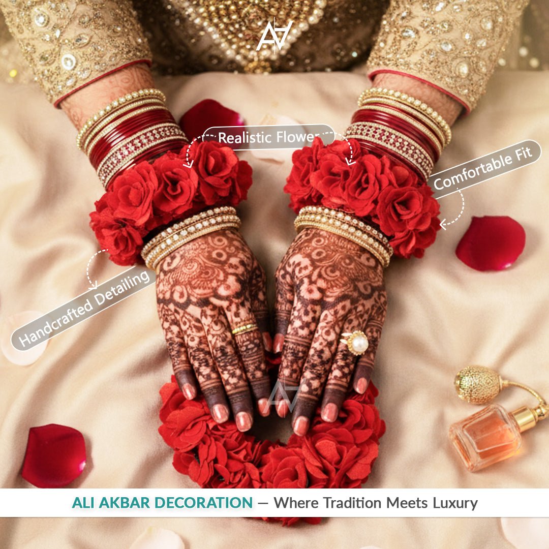Artificial Hand Flower Gajray – Mehndi & Wedding Wear Accessory - aliakbardecoration