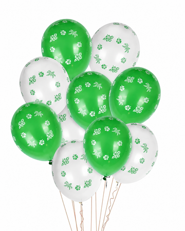 Pack of 100 14th August Balloons – Green & White Latex Balloons for Pakistan Independence Day Decorations