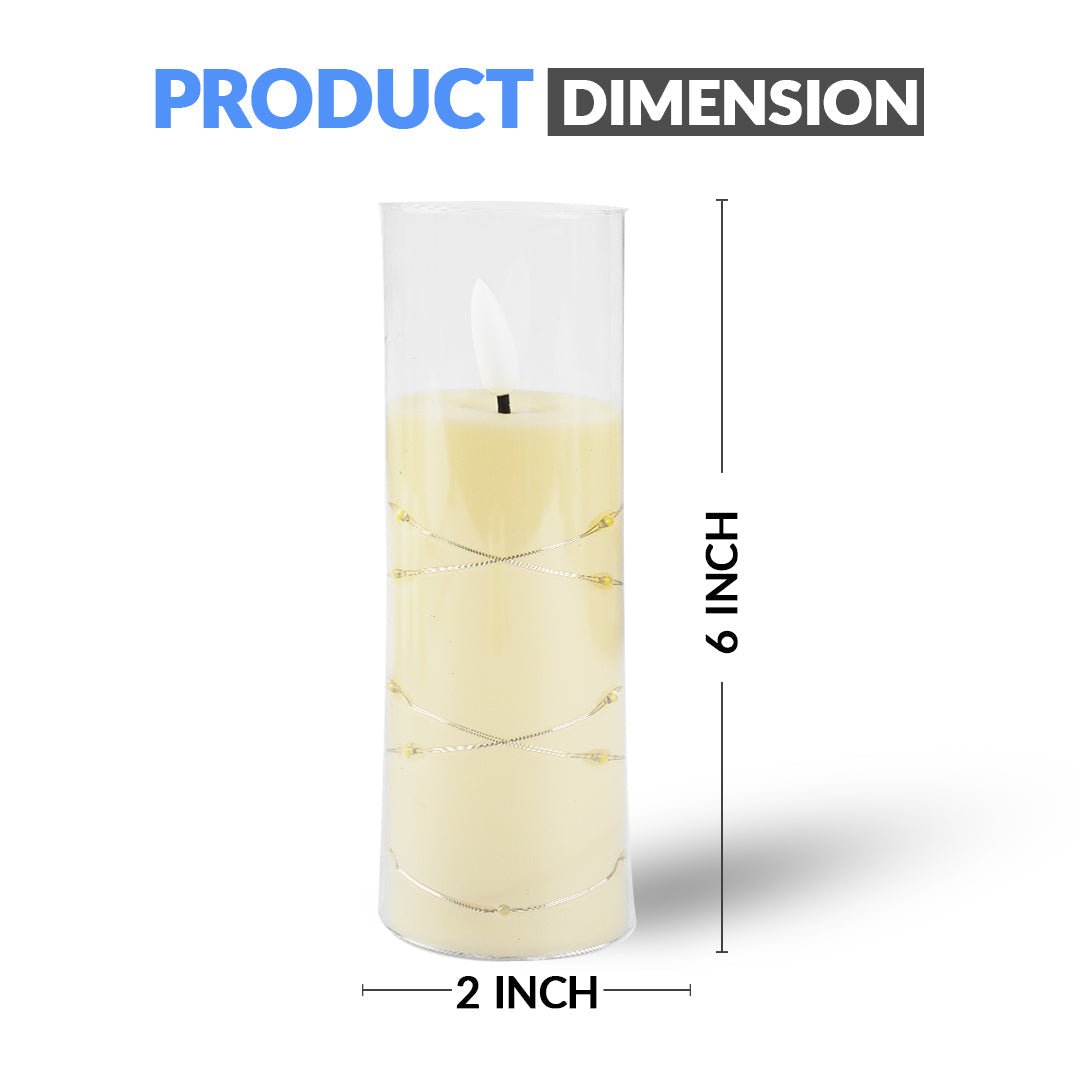Battery Operate Acrylic Led Candle - aliakbardecoration