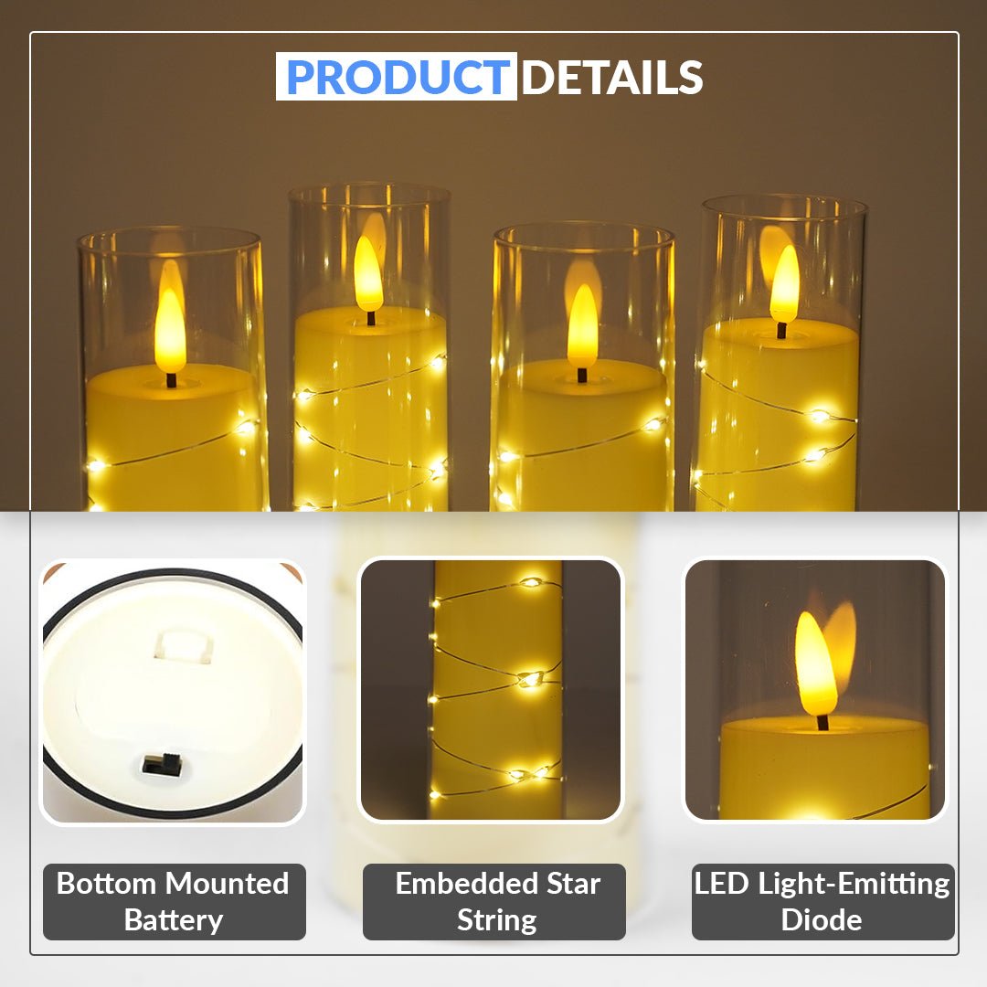 Battery Operate Acrylic Led Candle - aliakbardecoration