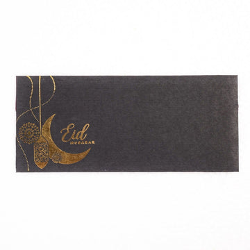 Black Eid Mubarak Envelopes - aliakbardecoration