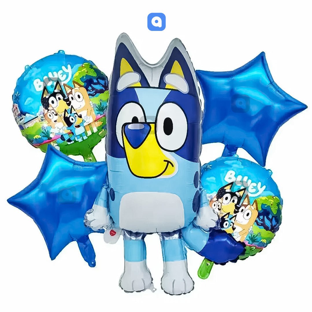 Bluey Foil Balloon Set (5 Pcs) by Ali Akbar Decoration – Kids Party Balloons - aliakbardecoration