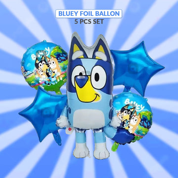 Bluey Foil Balloon Set (5 Pcs) by Ali Akbar Decoration – Kids Party Balloons - aliakbardecoration