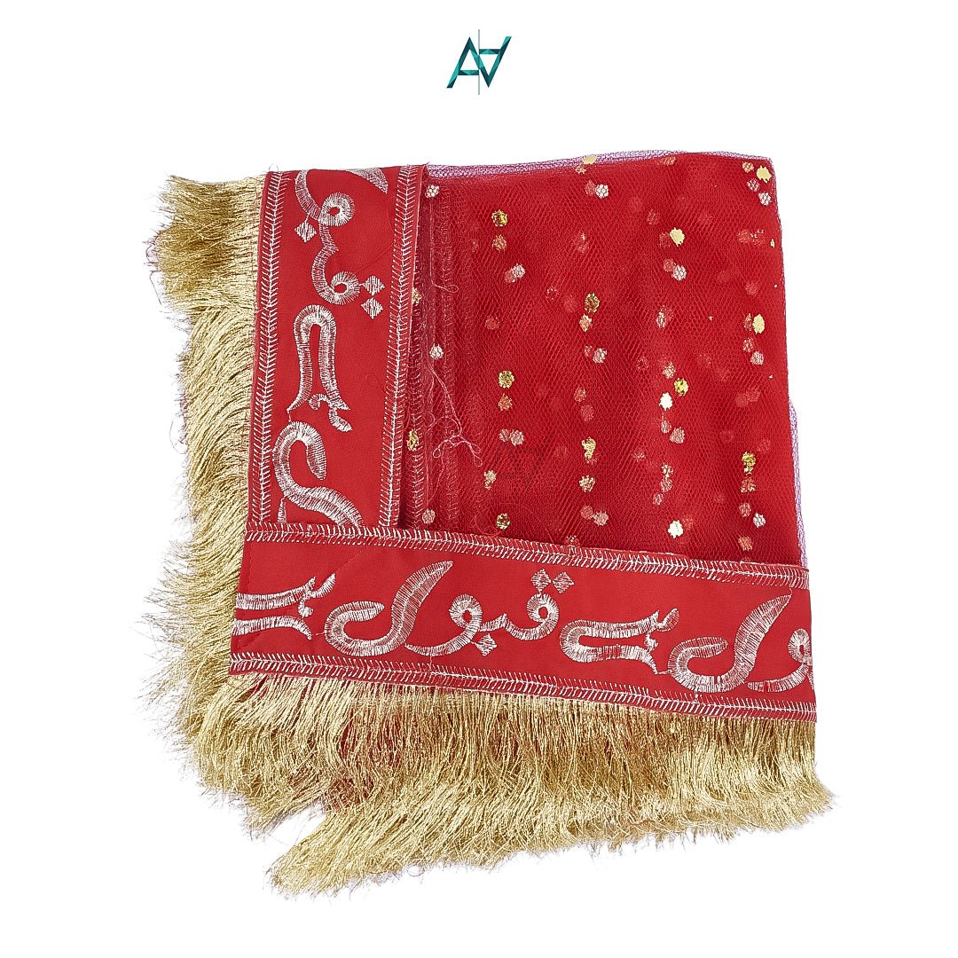 Bridal Nikkah Dupatta: 'Qabool Hai' Embroidered Lace Veil - aliakbardecoration