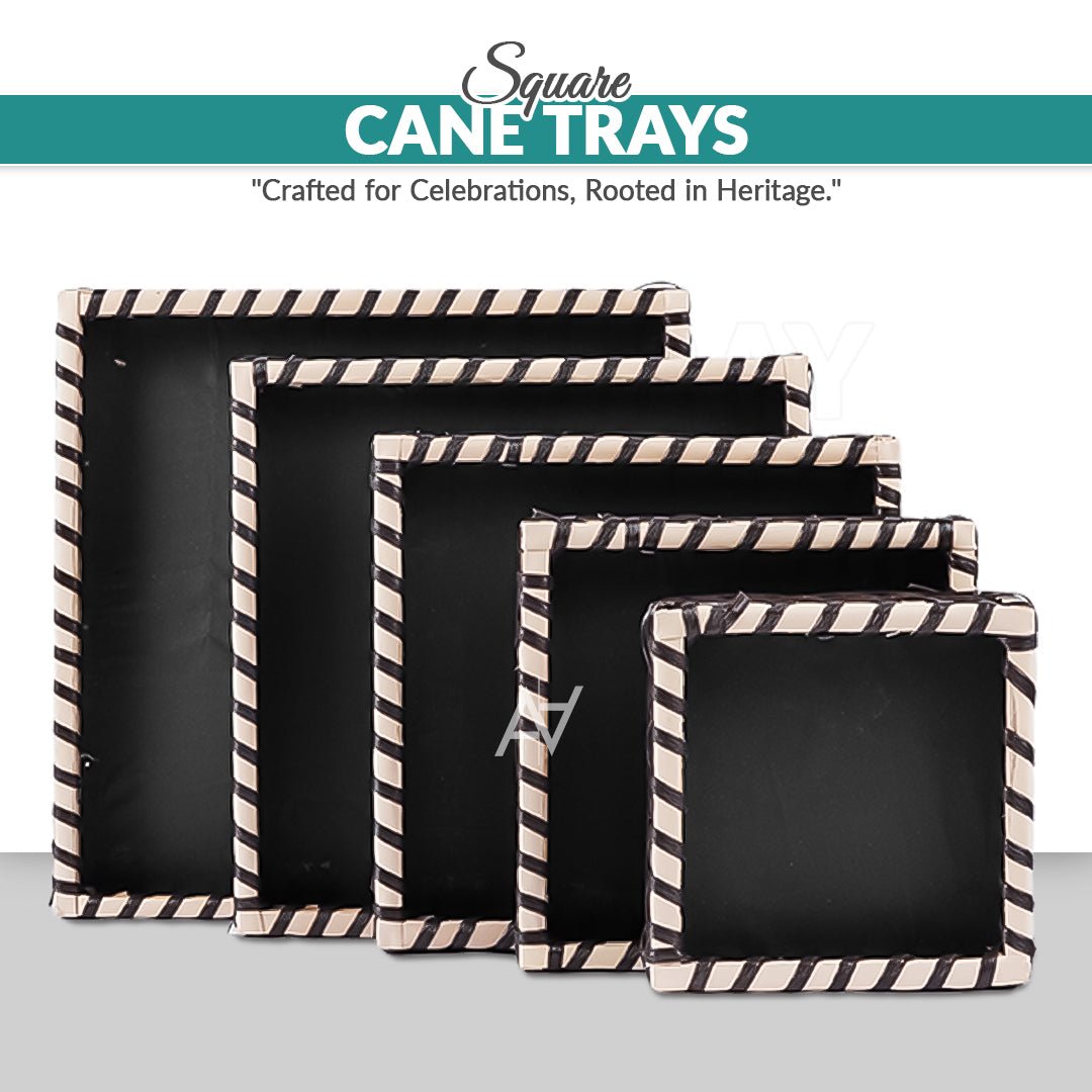 Brown Square Cane Basket for Home or Gifting - aliakbardecoration