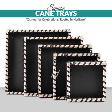 Brown Square Cane Basket for Home or Gifting - aliakbardecoration