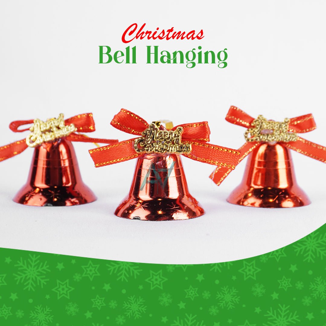 Christmas Bell Hanging – Set of 12 (Red) - aliakbardecoration