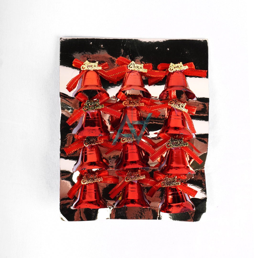 Christmas Bell Hanging – Set of 12 (Red) - aliakbardecoration