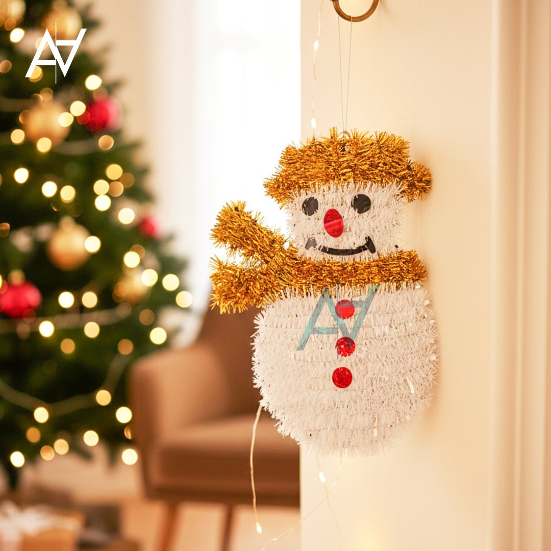 Christmas Tinsel Snowman Hanging Decoration - aliakbardecoration