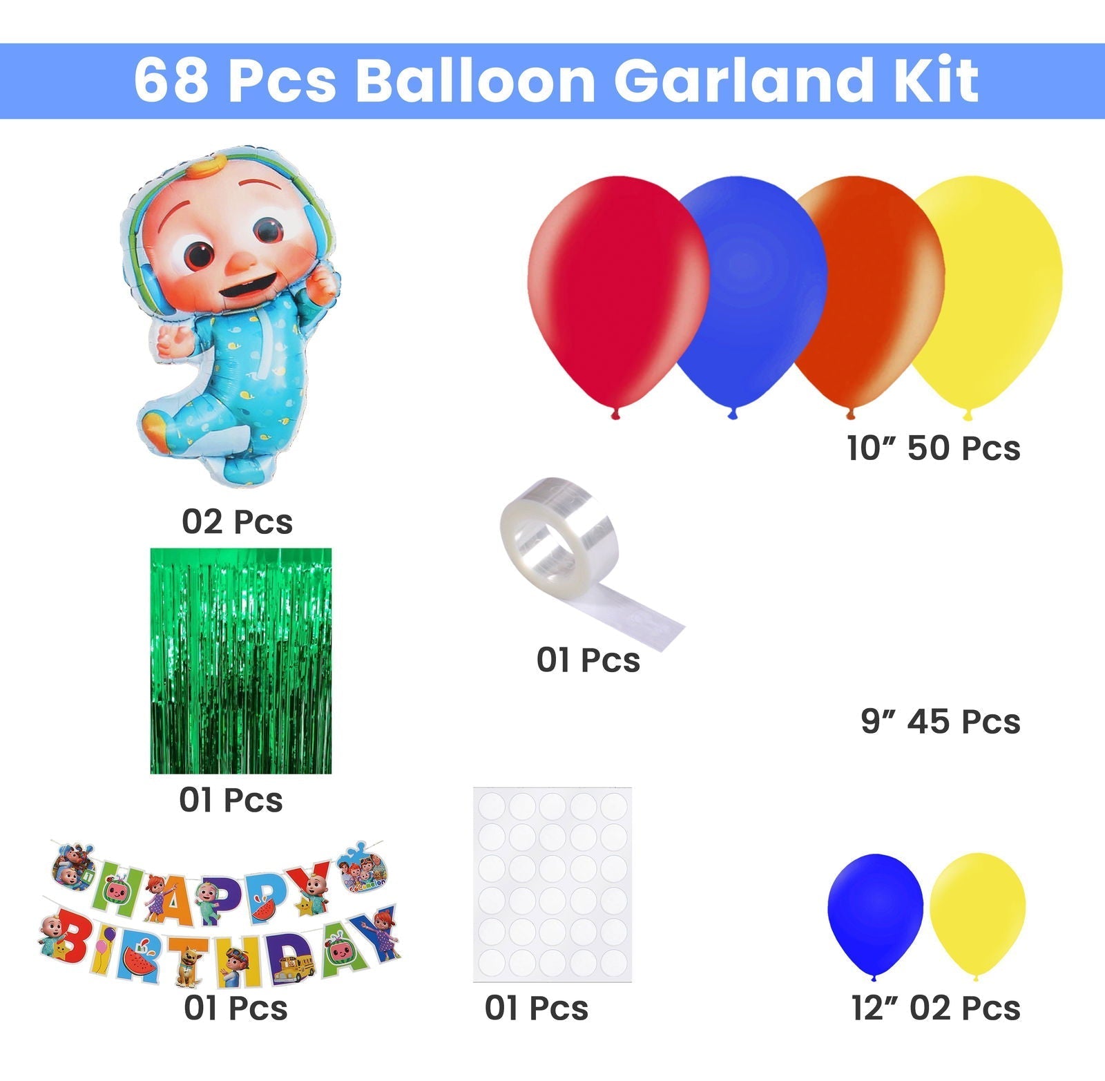 Cocomelon Theme Balloon Kit - aliakbardecoration