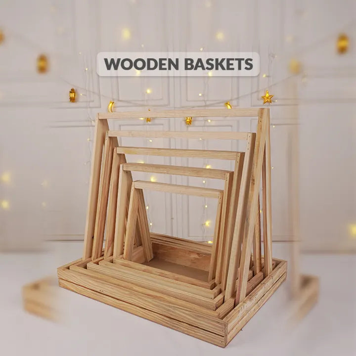 5 Pcs WOODEN BASKET
