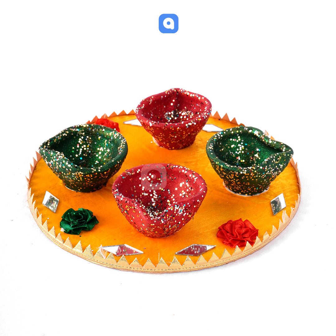 Decorative Diya Tray for Diwali & Festive Decor – Ali Akbar Decorations - aliakbardecoration