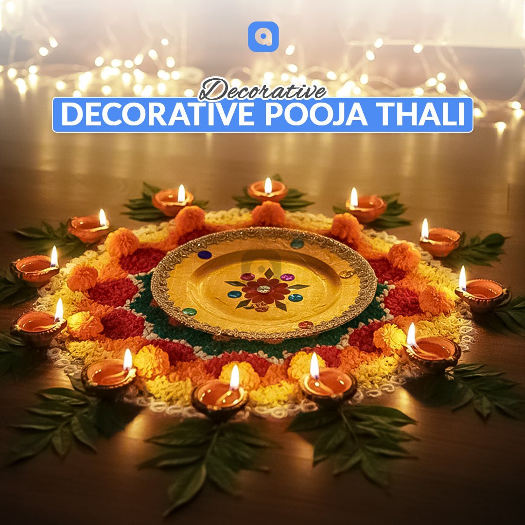 Decorative Pooja Thaali for Festivals & Rituals - Ali Akbar Decorations - aliakbardecoration