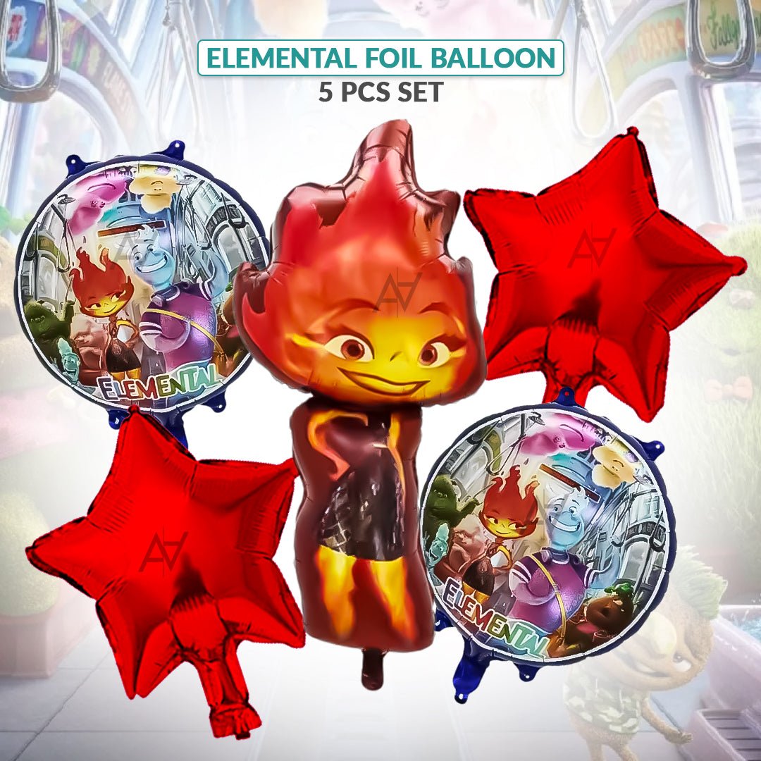 Elemental 5 Pcs Foil Balloon Pack | Party Supplies by Ali Akbar Decoration - aliakbardecoration
