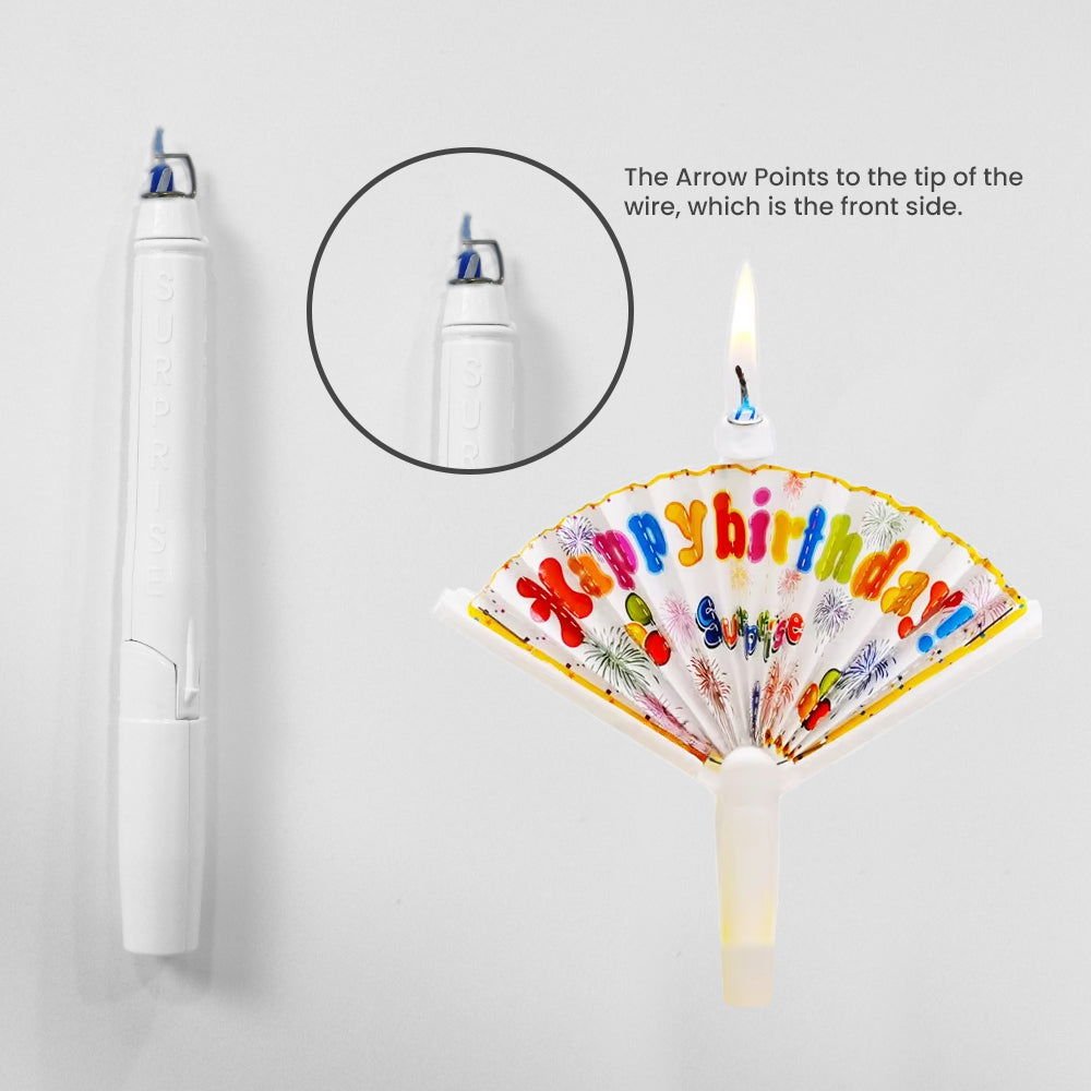 Fan Surprise Banner Candle – Fun Birthday Cake Decoration with Spinning Banner for Kids’ Parties - aliakbardecoration